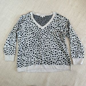 Loft Plus Leopard V-Neck Sweater